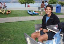 Winner for finishing: Sneeta Takhar enjoying a rest after another leg of the three-day race